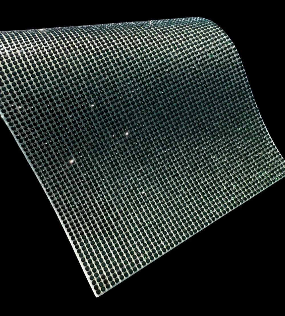 Dark Emerald Green Self-Adhesive Rhinestone Sheet 9.5x8 Inch Bling